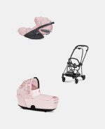 Carucior 2 in 1 Landou MIOS Lux SIMPLY FLOWERS PINK | light pink + Cadru Carucior pentru Copii Mios Matt Black + Scoica Auto CLOUD T I-SIZE SIMPLY FLOWERS PINK | light pink Cybex Platinum - imagine 2