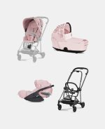 Carucior 3 in 1 Landou MIOS Lux SIMPLY FLOWERS PINK | light pink + Cadru Carucior pentru Copii Mios Matt Black + Scoica Auto CLOUD T I-SIZE SIMPLY FLOWERS PINK | light pink + Parte Sport Carucior MIOS SIMPLY FLOWERS PINK | light pink Cybex Fashion - imagine 2
