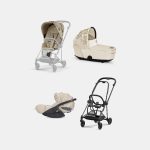 Carucior 3 in 1 Landou MIOS Lux SIMPLY FLOWERS BEIGE | mid beige + Cadru Carucior pentru Copii Mios Matt Black + Scoica Auto CLOUD T I-SIZE SIMPLY FLOWERS BEIGE | mid beige + Parte Sport Carucior MIOS SIMPLY FLOWERS BEIGE | mid beige Cybex Fashion