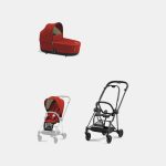 Carucior 2 in 1 : Cadru Carucior pentru Copii Mios Matt Black + Landou Mios Lux Autumn Gold + Parte Sport Carucior MIOS Autumn Gold Cybex Platinum