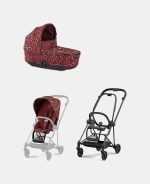 Carucior 2 in 1 Landou MIOS Lux Rosenrot Red | dark red + Cadru Carucior pentru Copii Mios Matt Black + Parte Sport Carucior MIOS Rosenrot Red | dark red Cybex Fashion - imagine 2