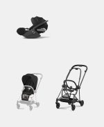 Carucior 2 in 1 : Cadru Carucior pentru Copii Mios Matt Black + Parte Sport Carucior MIOS Sepia Black + Scoică Auto pentru Copii Cloud T i-Size Comfort Sephia Black Cybex Platinum - imagine 2