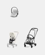 Carucior 2 in 1 : Cadru Carucior pentru Copii Mios Matt Black + Parte Sport Carucior MIOS Off White + Scoică Auto pentru Copii Cloud T i-Size Plus Platinum White Cybex Platinum - imagine 2