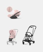 Carucior 2 in 1 : Cadru Carucior pentru Copii Mios Matt Black + Parte Sport Carucior MIOS Peach Pink + Scoică Auto pentru Copii Cloud T i-Size Plus Peach Pink Cybex Platinum - imagine 2