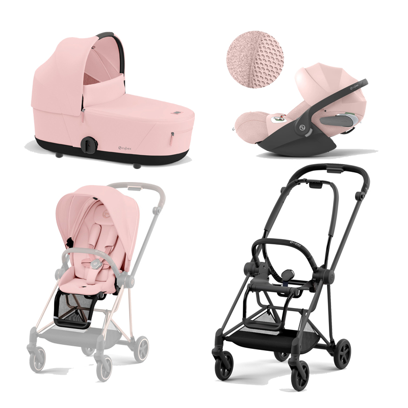 521002519-523000889-523000945-523000250.jpg Carucior 3 in 1 Cadru Carucior pentru Copii Mios Matt Black + Parte Sport Carucior MIOS Peach Pink + Landou Mios Lux Peach Pink + Scoică Auto pentru Copii Cloud T i-Size Plus Peach Pink Cybex Platinum - imagine 1