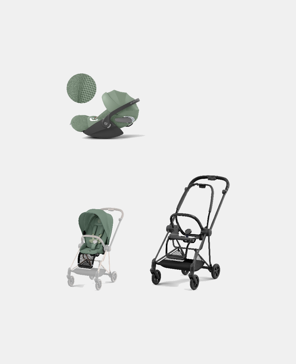 521002519-523000897-523000256.jpg Carucior 2 in 1 Cadru Carucior pentru Copii Mios Matt Black + Parte Sport Carucior MIOS Leaf Green + Scoică Auto pentru Copii Cloud T i-Size Plus Leaf Green Cybex Platinum - imagine 1