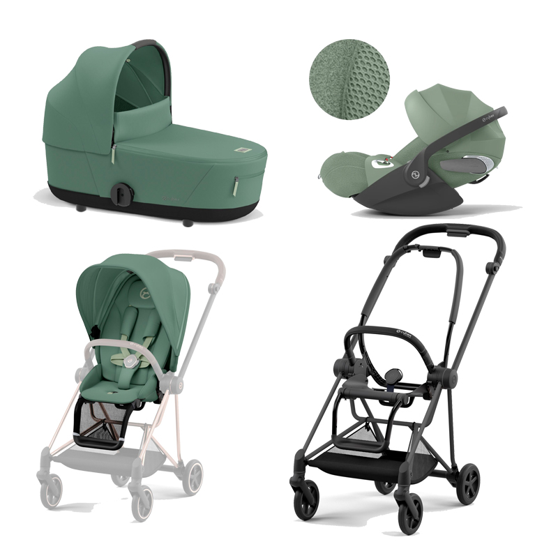 521002519-523000897-523000953-523000256.jpg Carucior 3 in 1 Cadru Carucior pentru Copii Mios Matt Black + Parte Sport Carucior MIOS Leaf Green + Landou Mios Lux Leaf Green + Scoică Auto pentru Copii Cloud T i-Size Plus Leaf Green Cybex Platinum - imagine 1