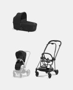 Carucior 2 in 1 Carucior Nou Nascut Mios: Cadru Carucior pentru Copii Mios Matt Black + Landou Mios Lux Sepia Black+ Parte Sport Carucior MIOS Sepia Black Cybex Platinum - imagine 2