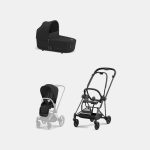 Carucior 2 in 1 Carucior Nou Nascut Mios: Cadru Carucior pentru Copii Mios Matt Black + Landou Mios Lux Sepia Black+ Parte Sport Carucior MIOS Sepia Black Cybex Platinum