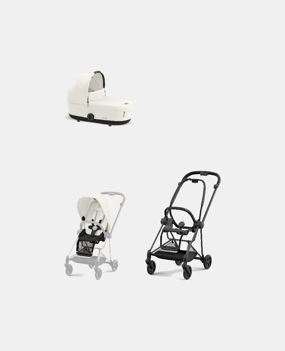 521002519-523000937-523000881.jpg Carucior 2 in 1 : Cadru Carucior pentru Copii Mios Matt Black + Landou Mios Lux Off White + Parte Sport Carucior MIOS Off White Cybex Platinum - imagine 1