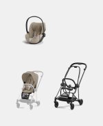 Carucior 2 in 1 : Cadru Carucior pentru Copii Mios Matt Black + Parte Sport Carucior MIOS Cozy Beige + Scoică Auto pentru Copii Cloud T i-Size Plus Cozy Beige Cybex Platinum - imagine 2