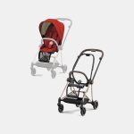 Carucior Sport Mios: Cadru Carucior pentru Copii Mios Rosegold + Parte Sport Carucior MIOS Autumn Gold Cybex Platinum