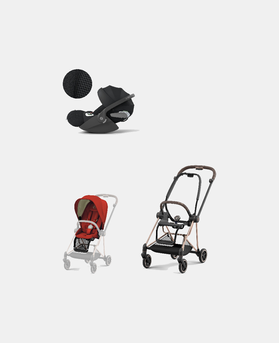 521002525-521002555-523000232.jpg Carucior 2 in 1 Cadru Carucior pentru Copii Mios Rosegold + Parte Sport Carucior MIOS Autumn Gold + Scoică Auto pentru Copii Cloud T i-Size Plus Sephia Black Cybex Platinum - imagine 1
