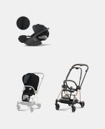 Carucior 2 in 1 : Cadru Carucior pentru Copii Mios Rosegold + Parte Sport Carucior MIOS Stardust Black Plus + Scoică Auto pentru Copii Cloud T i-Size Plus Sephia Black Cybex Platinum - imagine 2