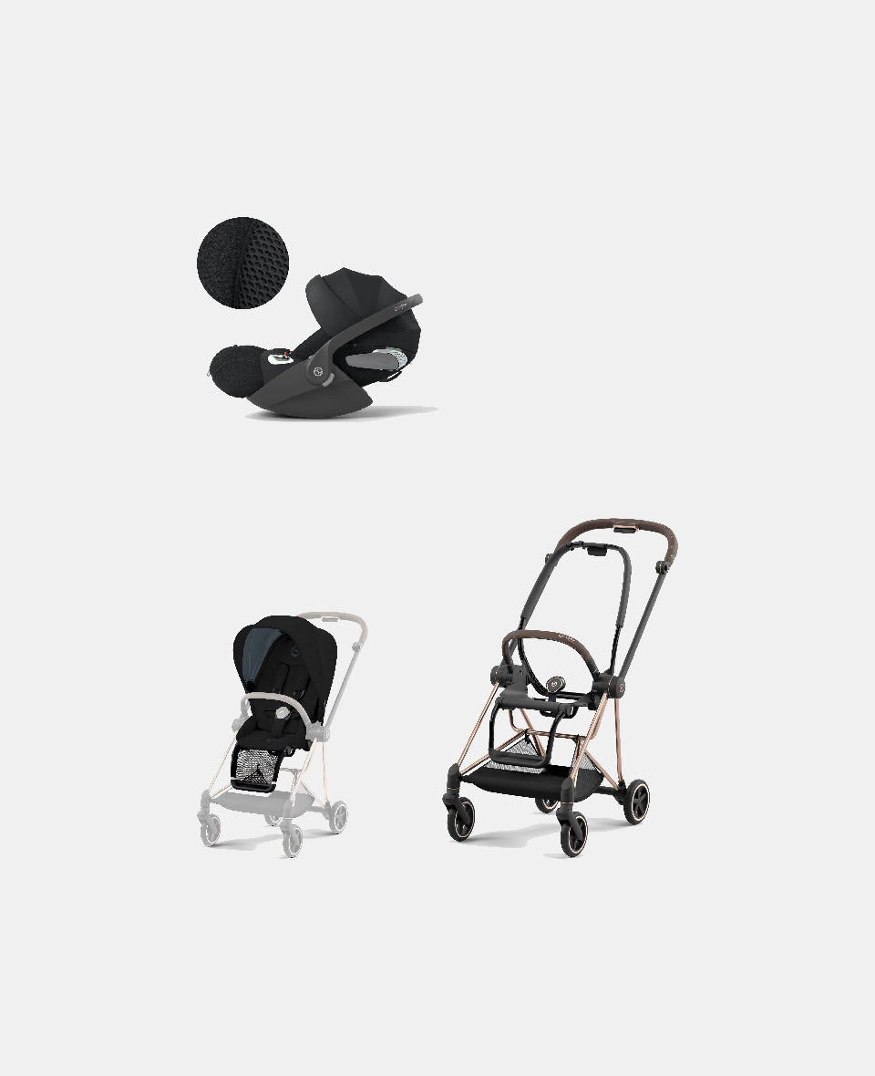 521002525-521002573-523000232.jpg Carucior 2 in 1 : Cadru Carucior pentru Copii Mios Rosegold + Parte Sport Carucior MIOS Stardust Black Plus + Scoică Auto pentru Copii Cloud T i-Size Plus Sephia Black Cybex Platinum - imagine 1