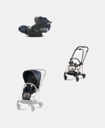 Carucior 2 in 1 Parte Sport Carucior MIOS Jewels of Nature | Dark Blue + Cadru Carucior pentru Copii Mios Rosegold + Scoica Auto CLOUD T I-SIZE Jewels of Nature | dark blue Cybex Platinum - imagine 2