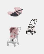 Carucior 2 in 1 Parte Sport Carucior MIOS SIMPLY FLOWERS PINK | light pink + Cadru Carucior pentru Copii Mios Rosegold + Scoica Auto CLOUD T I-SIZE SIMPLY FLOWERS PINK | light pink Cybex Platinum - imagine 2