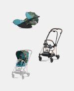 Carucior 2 in 1 Parte Sport Carucior MIOS WE THE BEST BLUE | mid turquoise + Cadru Carucior pentru Copii Mios Rosegold + Scoica Auto CLOUD T I-SIZE WE THE BEST BLUE | mid turquoise Cybex Platinum - imagine 2
