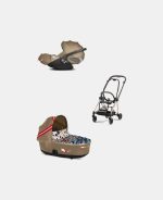 Carucior 2 in 1 Landou MIOS Lux One Love | multicolor + Cadru Carucior pentru Copii Mios Rosegold + Scoica Auto CLOUD T I-SIZE One Love | multicolor Cybex Platinum