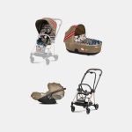 Carucior 3 in 1 Landou MIOS Lux One Love | multicolor + Cadru Carucior pentru Copii Mios Rosegold + Scoica Auto CLOUD T I-SIZE One Love | multicolor + Parte Sport Carucior MIOS One Love | multicolor Cybex Fashion