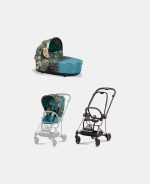 Carucior 2 in 1 Landou MIOS Lux WE THE BEST BLUE | mid turquoise + Cadru Carucior pentru Copii Mios Rosegold + Parte Sport Carucior MIOS WE THE BEST BLUE | mid turquoise Cybex Fashion