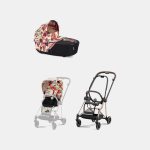 Carucior 2 in 1 Landou MIOS Lux Spring Blossom Light | light beige + Cadru Carucior pentru Copii Mios Rosegold + Parte Sport Carucior MIOS Spring Blossom Light | light beige Cybex Fashion