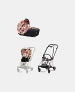 Carucior 2 in 1 Landou MIOS Lux Spring Blossom Light | light beige + Cadru Carucior pentru Copii Mios Rosegold + Parte Sport Carucior MIOS Spring Blossom Light | light beige Cybex Fashion