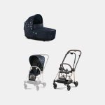 Carucior 2 in 1 Landou MIOS Lux Jewels of Nature | dark blue + Cadru Carucior pentru Copii Mios Rosegold + Parte Sport Carucior MIOS Jewels of Nature | Dark Blue Cybex Fashion