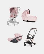 Carucior 3 in 1 Landou MIOS Lux SIMPLY FLOWERS PINK | light pink + Cadru Carucior pentru Copii Mios Rosegold + Scoica Auto CLOUD T I-SIZE SIMPLY FLOWERS PINK | light pink + Parte Sport Carucior MIOS SIMPLY FLOWERS PINK | light pink Cybex Fashion - imagine 2