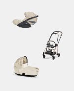 Carucior 2 in 1 Landou MIOS Lux SIMPLY FLOWERS BEIGE | mid beige + Cadru Carucior pentru Copii Mios Rosegold + Scoica Auto CLOUD T I-SIZE SIMPLY FLOWERS BEIGE | mid beige Cybex Platinum - imagine 2
