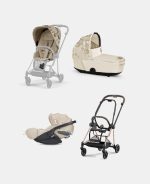 Carucior 3 in 1 Landou MIOS Lux SIMPLY FLOWERS BEIGE | mid beige + Cadru Carucior pentru Copii Mios Rosegold + Scoica Auto CLOUD T I-SIZE SIMPLY FLOWERS BEIGE | mid beige + Parte Sport Carucior MIOS SIMPLY FLOWERS BEIGE | mid beige Cybex Fashion - imagine 2