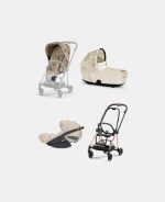 Carucior 3 in 1 Landou MIOS Lux SIMPLY FLOWERS BEIGE | mid beige + Cadru Carucior pentru Copii Mios Rosegold + Scoica Auto CLOUD T I-SIZE SIMPLY FLOWERS BEIGE | mid beige + Parte Sport Carucior MIOS SIMPLY FLOWERS BEIGE | mid beige Cybex Fashion