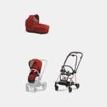 Carucior 2 in 1 : Cadru Carucior pentru Copii Mios Rosegold + Landou Mios Lux Autumn Gold + Parte Sport Carucior MIOS Autumn Gold Cybex Platinum