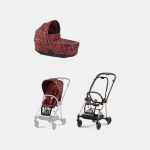 Carucior 2 in 1 Landou MIOS Lux Rosenrot Red | dark red + Cadru Carucior pentru Copii Mios Rosegold + Parte Sport Carucior MIOS Rosenrot Red | dark red Cybex Fashion