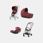 Carucior 3 in 1 Landou MIOS Lux Rosenrot Red | dark red + Cadru Carucior pentru Copii Mios Rosegold + Scoica Auto CLOUD T I-SIZE Rosenrot Red | dark red + Parte Sport Carucior MIOS Rosenrot Red | dark red Cybex Fashion