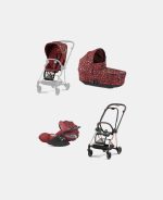 Carucior 3 in 1 Landou MIOS Lux Rosenrot Red | dark red + Cadru Carucior pentru Copii Mios Rosegold + Scoica Auto CLOUD T I-SIZE Rosenrot Red | dark red + Parte Sport Carucior MIOS Rosenrot Red | dark red Cybex Fashion
