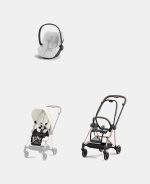 Carucior 2 in 1 : Cadru Carucior pentru Copii Mios Rosegold + Parte Sport Carucior MIOS Off White + Scoică Auto pentru Copii Cloud T i-Size Plus Platinum White Cybex Platinum - imagine 2
