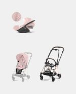 Carucior 2 in 1 Cadru Carucior pentru Copii Mios Rosegold + Parte Sport Carucior MIOS Peach Pink + Scoică Auto pentru Copii Cloud T i-Size Plus Peach Pink Cybex Platinum - imagine 2