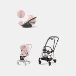 Carucior 2 in 1 Cadru Carucior pentru Copii Mios Rosegold + Parte Sport Carucior MIOS Peach Pink + Scoică Auto pentru Copii Cloud T i-Size Plus Peach Pink Cybex Platinum