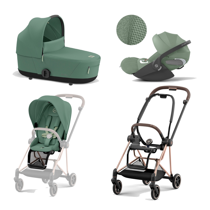 521002525-523000897-523000953-523000256.jpg Carucior 3 in 1 Cadru Carucior pentru Copii Mios Rosegold + Parte Sport Carucior MIOS Leaf Green + Landou Mios Lux Leaf Green + Scoică Auto pentru Copii Cloud T i-Size Plus Leaf Green Cybex Platinum - imagine 1