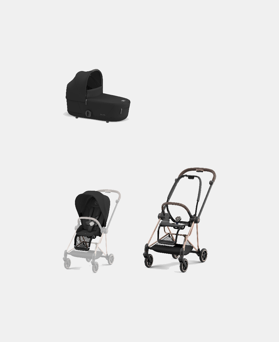 521002525-523000921-523000865.jpg Carucior 2 in 1 Cadru Carucior pentru Copii Mios Rosegold + Landou Mios Lux Sepia Black + Parte Sport Carucior MIOS Sepia Black Cybex Platinum - imagine 1