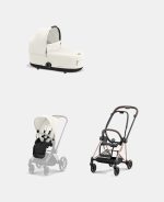 Carucior 2 in 1 Cadru Carucior pentru Copii Mios Rosegold + Landou Mios Lux Off White +Parte Sport Carucior MIOS Off White Cybex Platinum - imagine 2