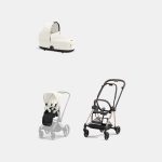 Carucior 2 in 1 Cadru Carucior pentru Copii Mios Rosegold + Landou Mios Lux Off White +Parte Sport Carucior MIOS Off White Cybex Platinum
