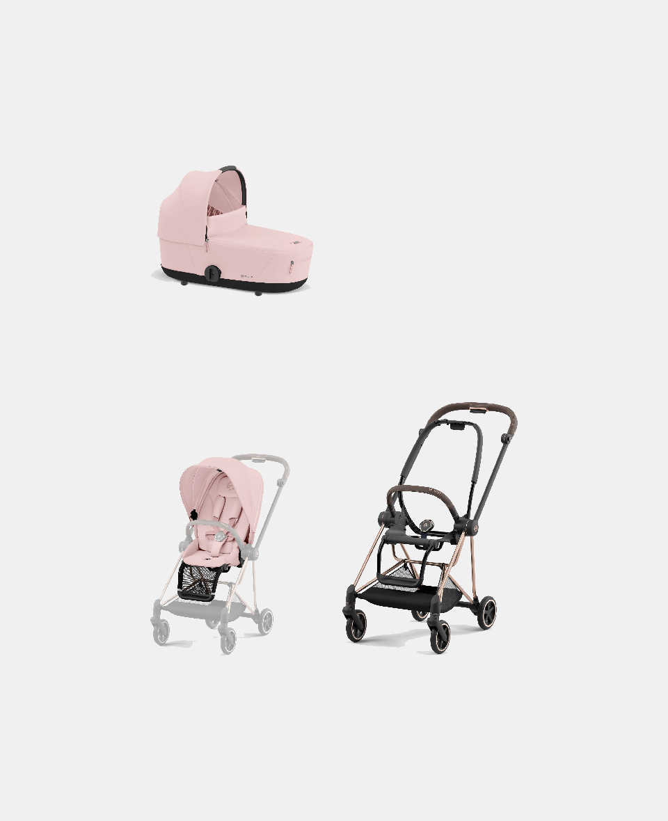 521002525-523000945-523000889.jpg Carucior 2 in 1 Cadru Carucior pentru Copii Mios Rosegold + Landou Mios Lux Peach Pink + Parte Sport Carucior MIOS Peach Pink Cybex Platinum - imagine 1