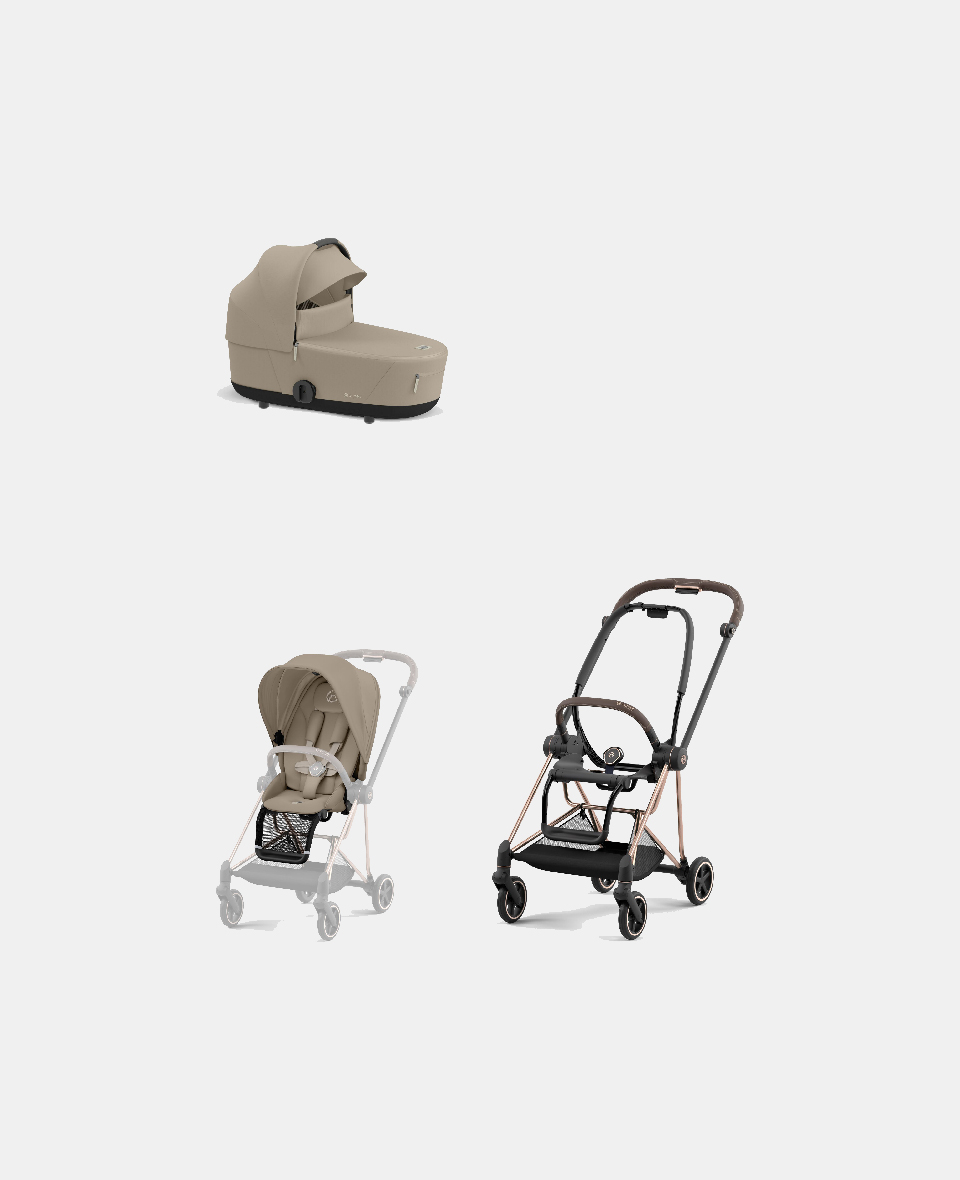 521002525-523001289-523001281.jpg Carucior 2 in 1 Cadru Carucior pentru Copii Mios Rosegold + Landou Mios Lux Cozy Beige + Parte Sport Carucior MIOS Cozy Beige Cybex Platinum - imagine 1