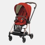 Carucior Sport Mios: Cadru Carucior pentru Copii Mios Chrome Brown + Parte Sport Carucior MIOS Autumn Gold Cybex Platinum