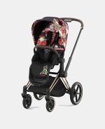 Parte Sport Carucior Priam Fashion Collections Spring Blossom Dark Black Cybex Platinum - imagine 3