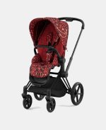 Parte Sport Carucior PRIAM Rosenrot Red | dark red + Cadru Carucior pentru Copii Priam Rosegold Cybex Platinum