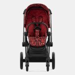 Parte Sport Carucior PRIAM Rosenrot Red | dark red + Cadru Carucior pentru Copii Priam Chrome Brown Cybex Platinum