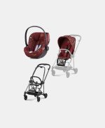 Carucior 2 in 1 Parte Sport Carucior MIOS Rosenrot Red | dark red + Cadru Carucior pentru Copii Mios Matt Black + Scoica Auto CLOUD T I-SIZE Rosenrot Red | dark red Cybex Platinum